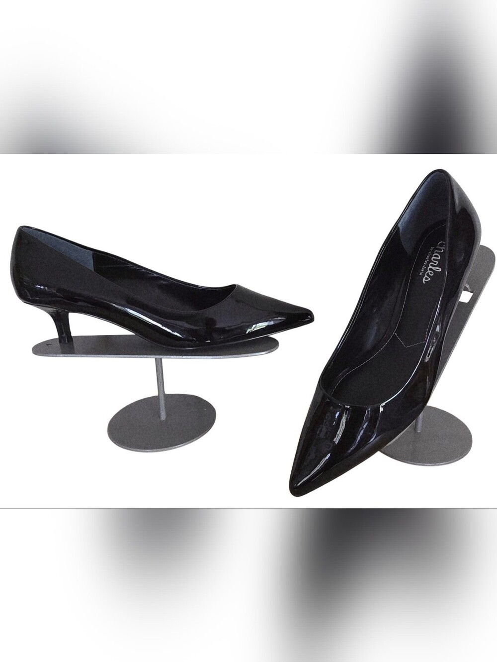 New Charles By Charles David  Patent Pointed-Toe Kitten Heel Pumps 7.5